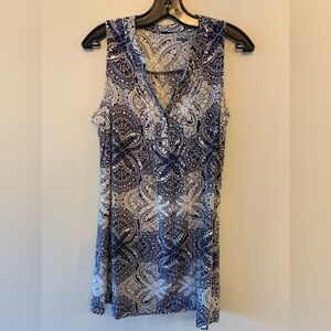OLD NAVY Blue and White Paisley Sleeveless Dress